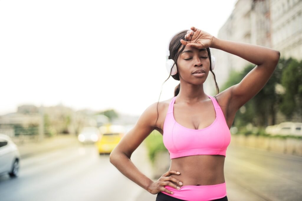 A woman running for weight loss.