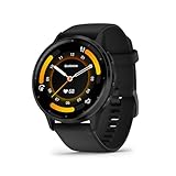 Garmin Venu 3 Slate Stainless Steel Bezel 1.4-Inch AMOLED Touchscreen Display Smart Watch with 45mm Black Case and Silicone Band