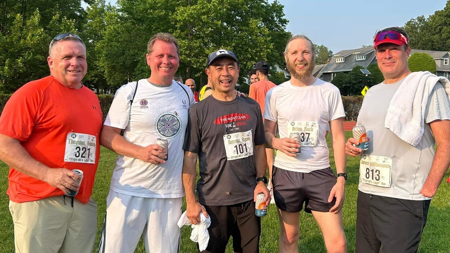 Me and the running buddies, after the finish. Happier after a beer,