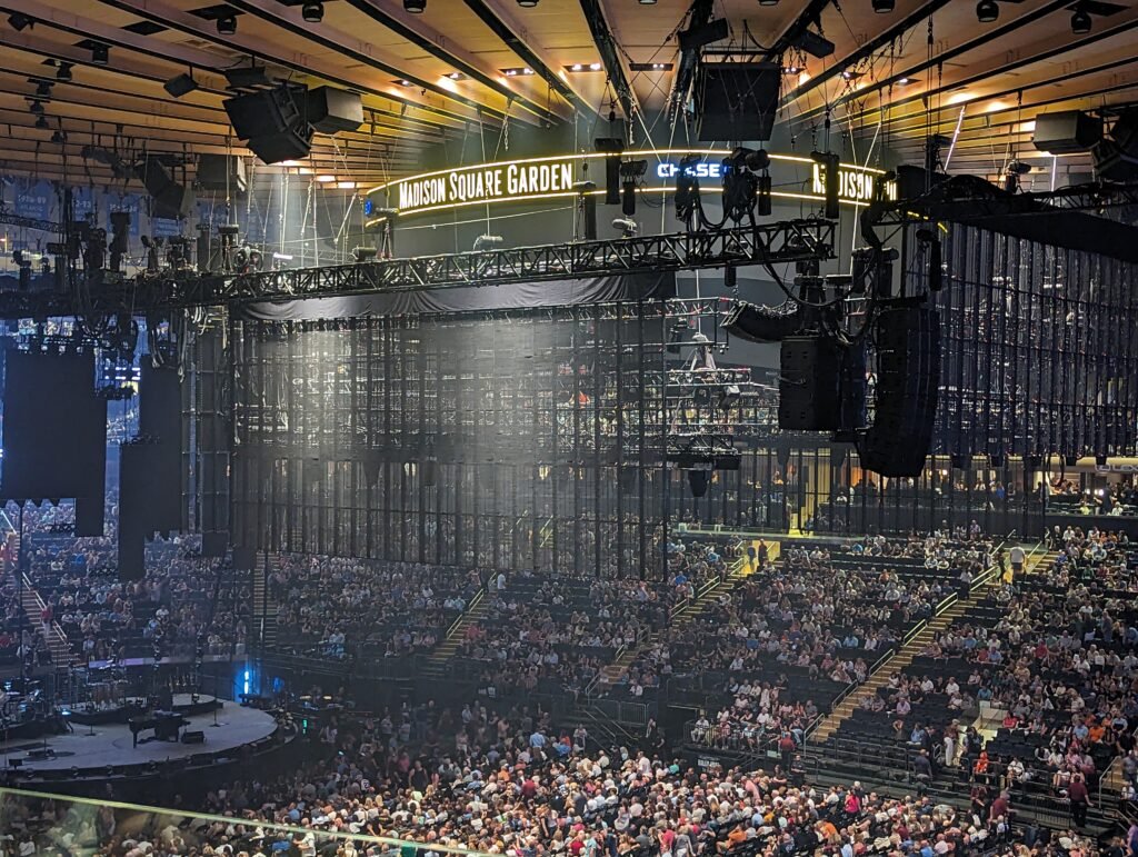 Before the show at Madison Square Gardens, a view of the crowd and the empty stage.