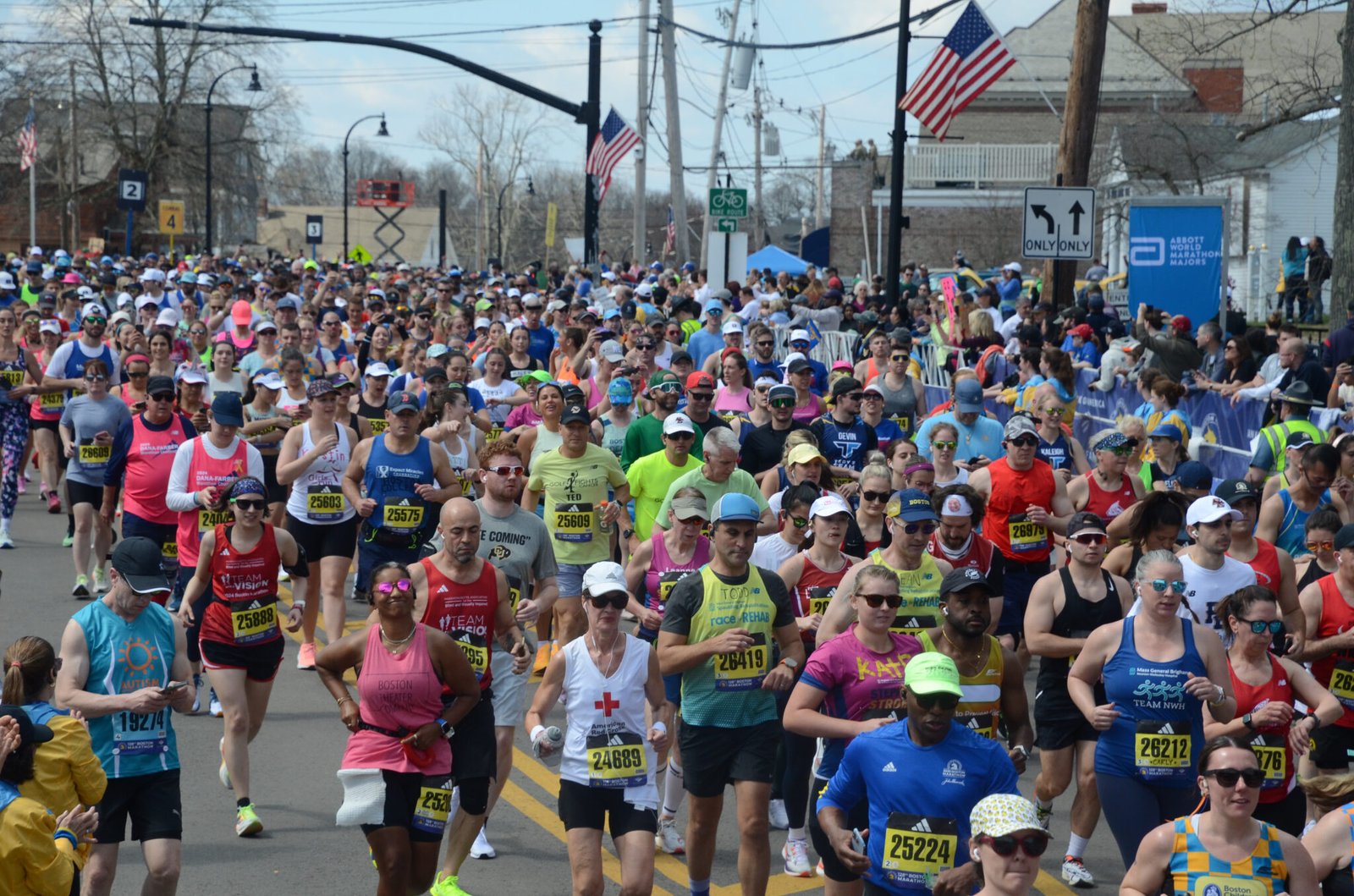 Runners at the 2024 Boston Marathon