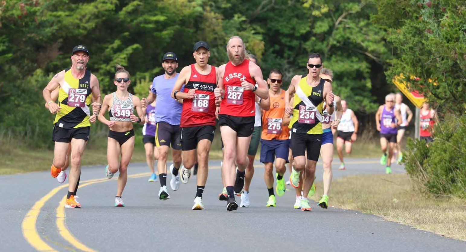 Me leading a pack of runners at the By Hook or By Crook 12k.