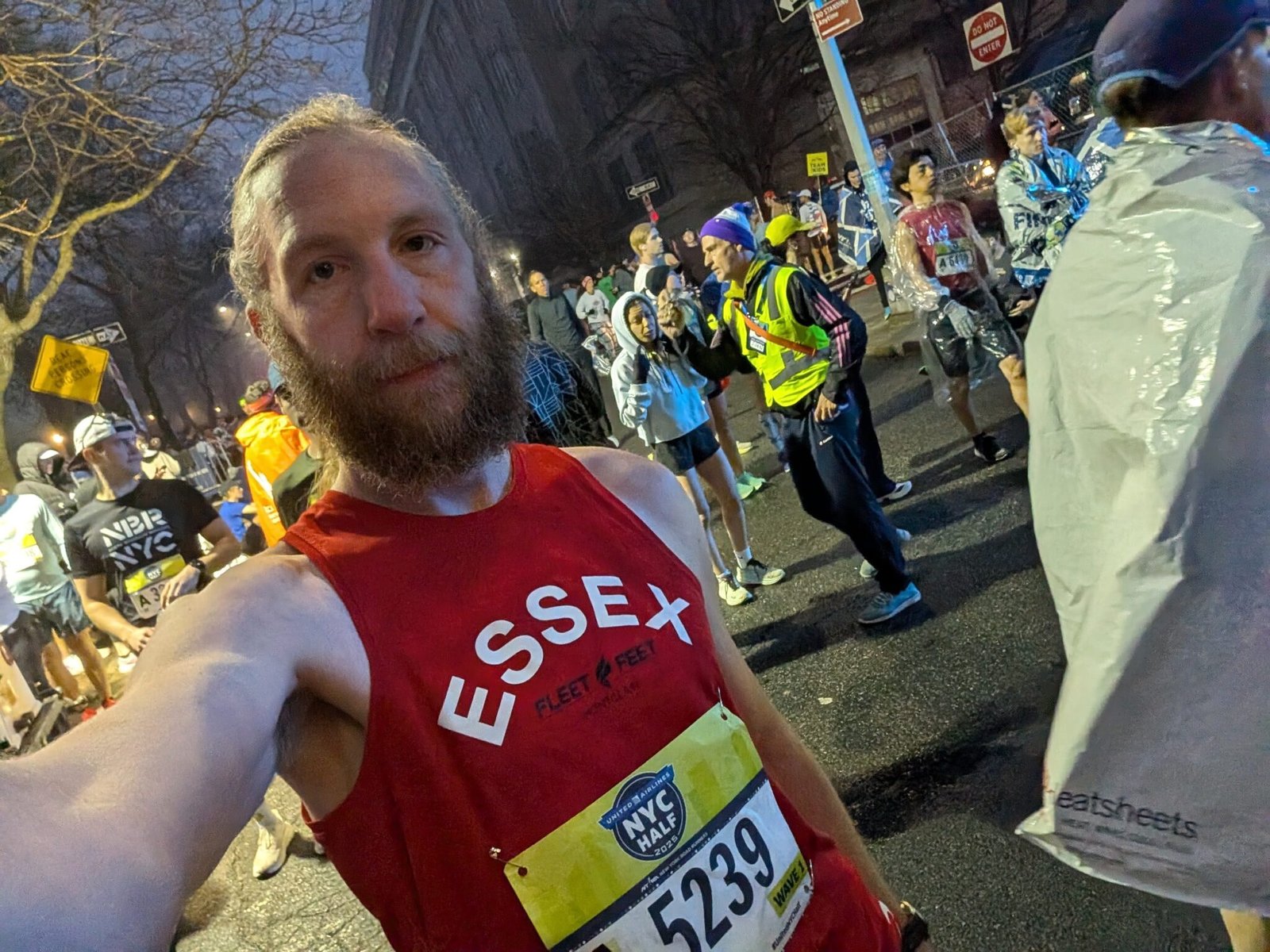 Selfie of me early in the morning before the United NYC Half Marathon